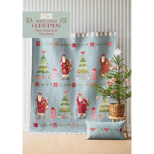 Tilda Merry Little Christmas Dear Santa Quilt Pattern - Plaid Stone Free Digital PDF Download)