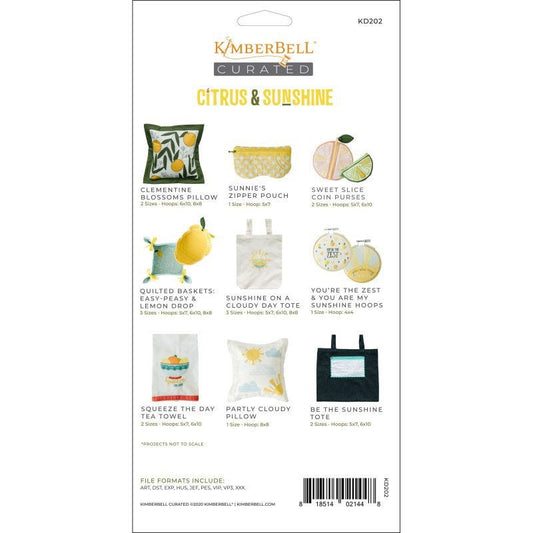 Kimberbell Curated: Citrus & Sunshine Machine Embroidery USB