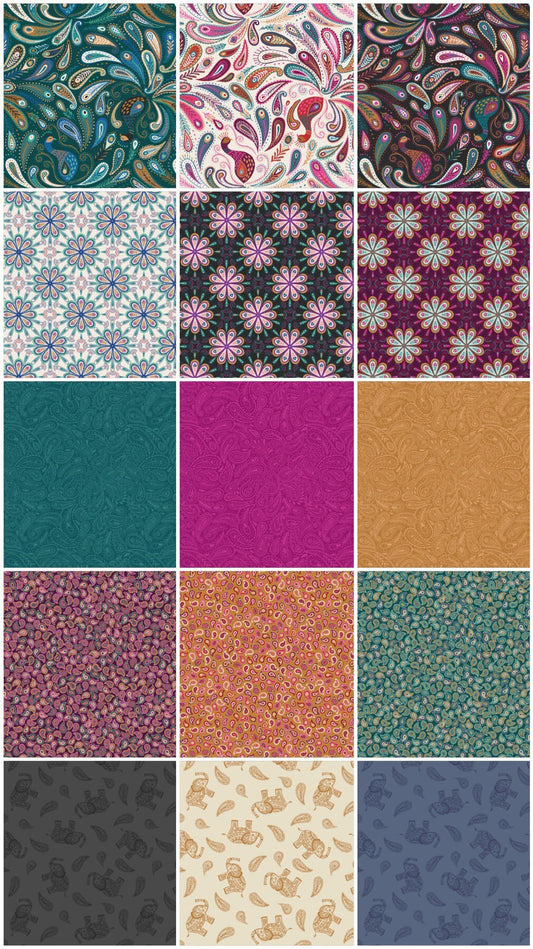 END OF BOLT 22" Lewis & Irene Soraya Fabric Collection Heart Floral on Dark Pink Authentic Premium 100% Cotton Quilt Shop Quality Fabrics