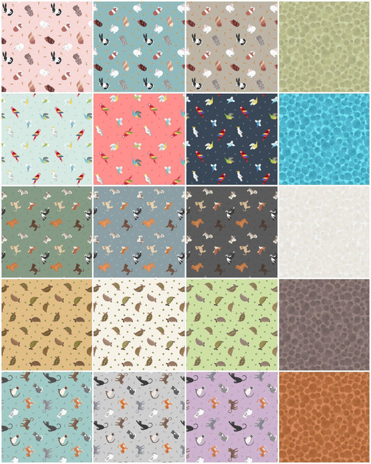 Lewis & Irene Small Things Pets Fabric Collection Birds on Tropical Coral Premium 100% Cotton Quilt Shop Quality Fabrics