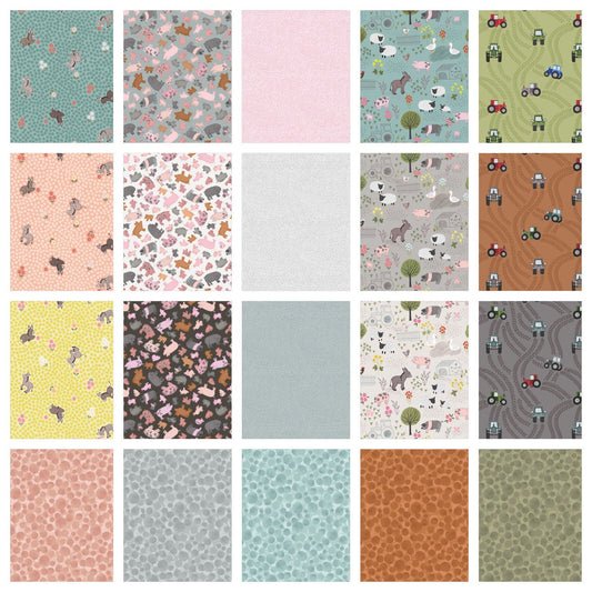 Lewis & Irene Piggy Tails Fabric Collection Piggies on Dark Mud Premium 100% Cotton Quilt Shop Quality Fabrics