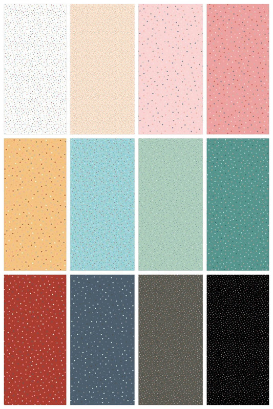 Poppie Cotton Country Confetti Blenders Fabric Collection Country Confetti on Lakehouse Teal Authentic Premium 100% Cotton Fabrics CC20189