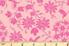 Lewis & Irene Hibiscus Hummingbird Fabric Collection Mono Hummingbirds on Pink A595.2