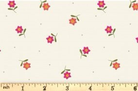 Lewis & Irene Hibiscus Hummingbird Fabric Collection Little Flowers on Cream A594.1