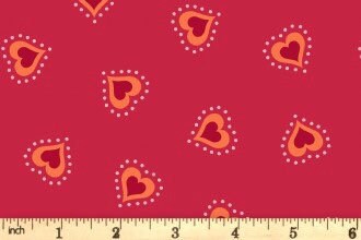 Lewis & Irene Little Matryoshka Fabric Collection Hearts on Red Authentic Premium 100% Cotton Quilt Shop Quality Fabrics