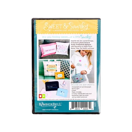 Kimberbell Sweet & Snarky: Kimberblank Appliques Machine Embroidery CD
