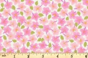 Lewis & Irene Hibiscus Hummingbird Fabric Collection Hibiscus on Cream A596.1