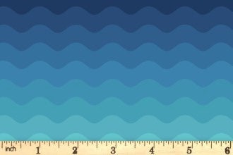 Lewis & Irene Moontide Fabric Collection Digital Print Ombre Waves on Green Premium 100% Cotton Quilt Shop Quality Fabrics