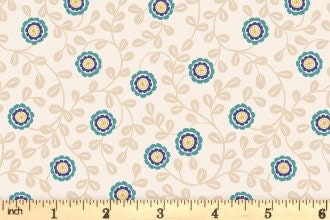 Lewis & Irene Little Matryoshka Fabric Collection Matryoshka Floral on Cream A569.1