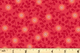 Lewis & Irene Little Matryoshka Fabric Collection Matryoshka Floral on Red A569.2