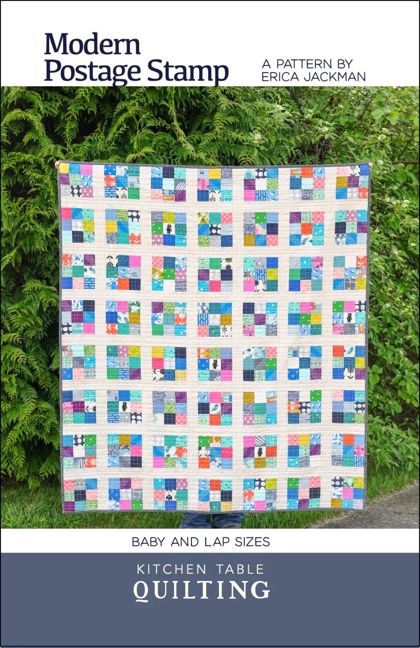LIMITED EDITION Kitchen Table Quilting Modern Postage Stamp Quilt Kit Featuring Riley Blake To Grandmother's House Fabric Collection 54"x62"
