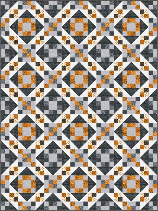Needle in a Hayes Stack Hallows Crossings Quilt Pattern Finished Size: 72"x96"