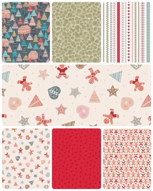 LIMITED EDITION!! Lewis & Irene Gingerbread Season Fabric Collection Table Runner Kit #3 Finished Size: 16”x34”