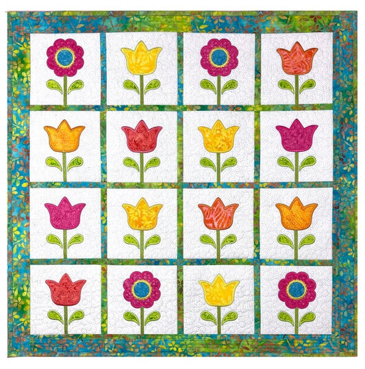 Fabric Confetti Spring Flowers In-the-Hoop Wall Hanging Machine Embroidery CD - 2 Size Variations Per Pattern - BONUS SVG Files