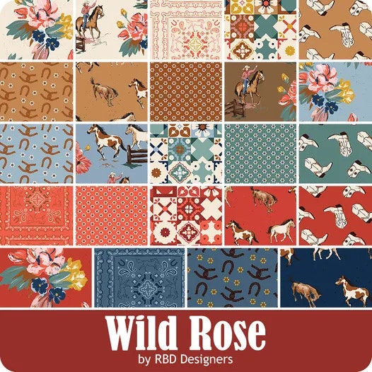 Riley Blake Wild Rose Fabric Collection Boots on Sienna Authentic Premium 100% Cotton Quilt Shop Quality Fabrics