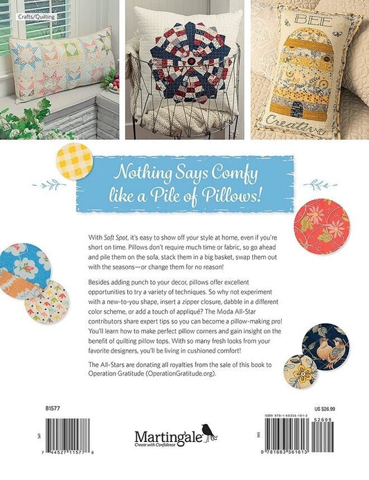 Moda All-Stars Soft Spot Quilted Pillows & Comfy Cushions Pattern Book - 17 Patterns Per Book (Softcover)