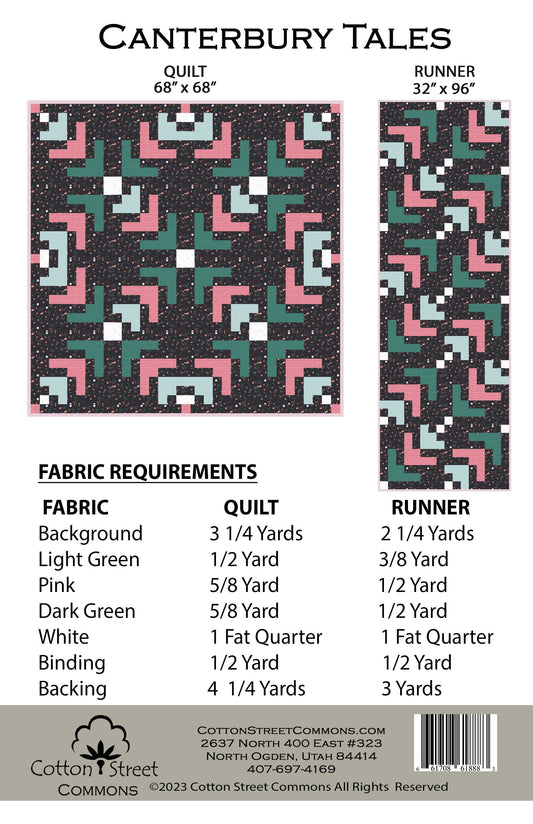 DIGITAL DOWNLOAD Cotton Street Commons Canterbury Tales Quilt Pattern (2 Size Variations Per Pattern)