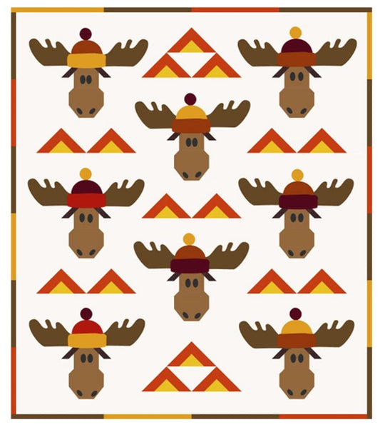 DIGITAL DOWNLOAD Cotton Street Commons Chocolate Moose Quilt Pattern Finished Size 70"x80"