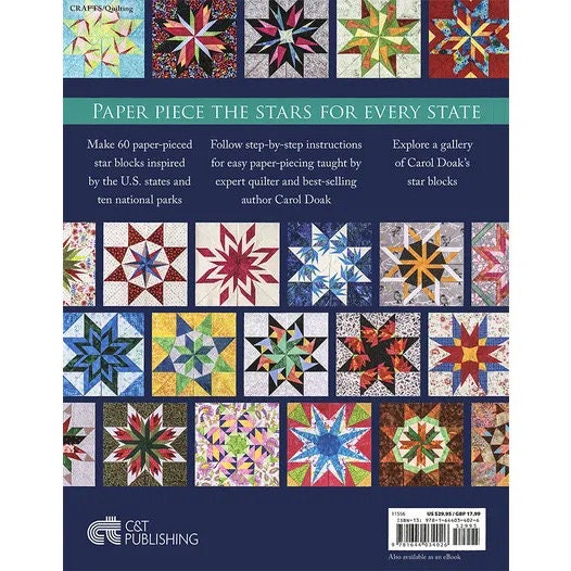 Carol Doak 60 Fabulous Paper-Pieced Stars Quilt Book 2nd Edition (Softcover)