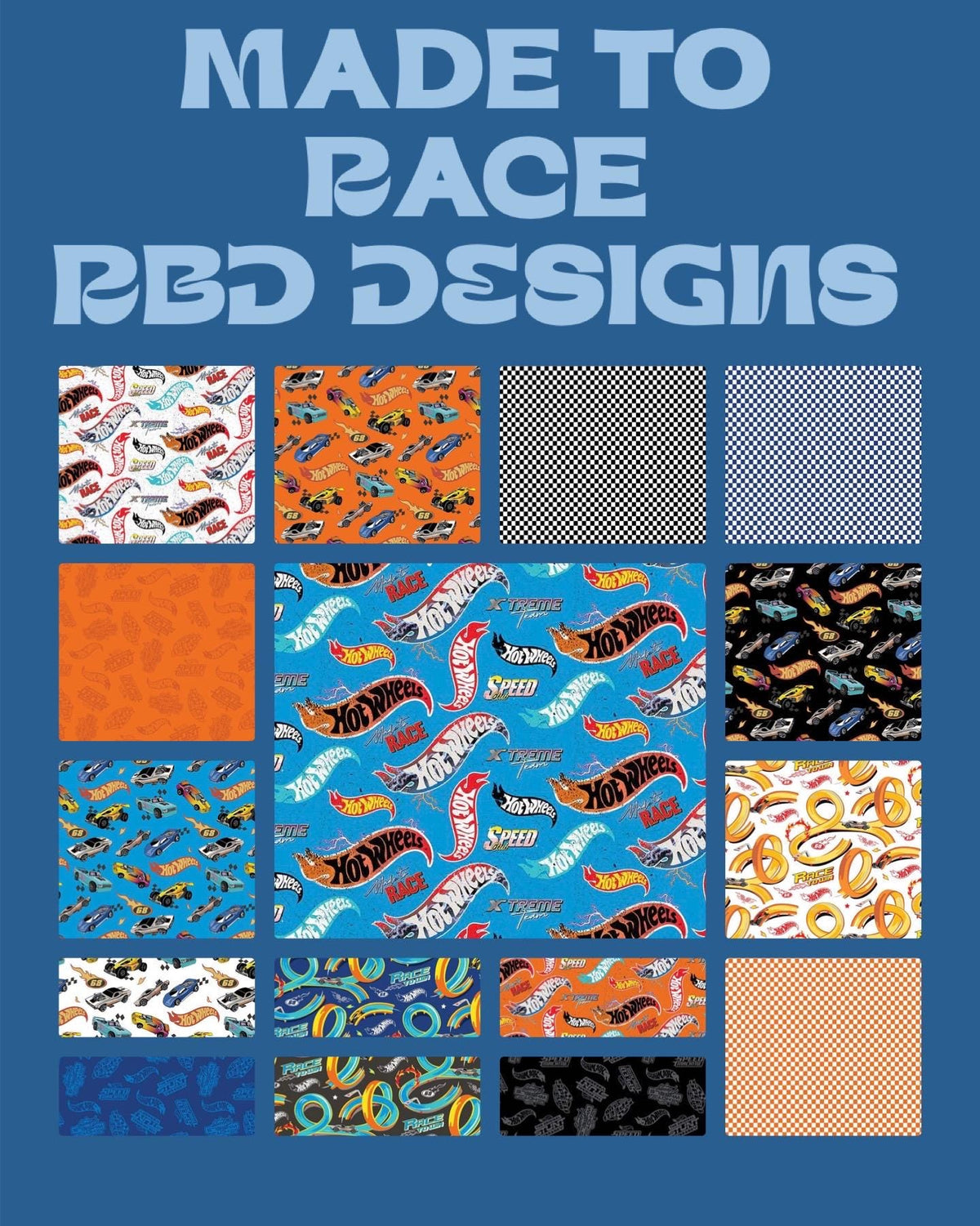 Riley Blake Made to Race Panel Quilt Kit Featuring Hot Wheels Fabric Collection
