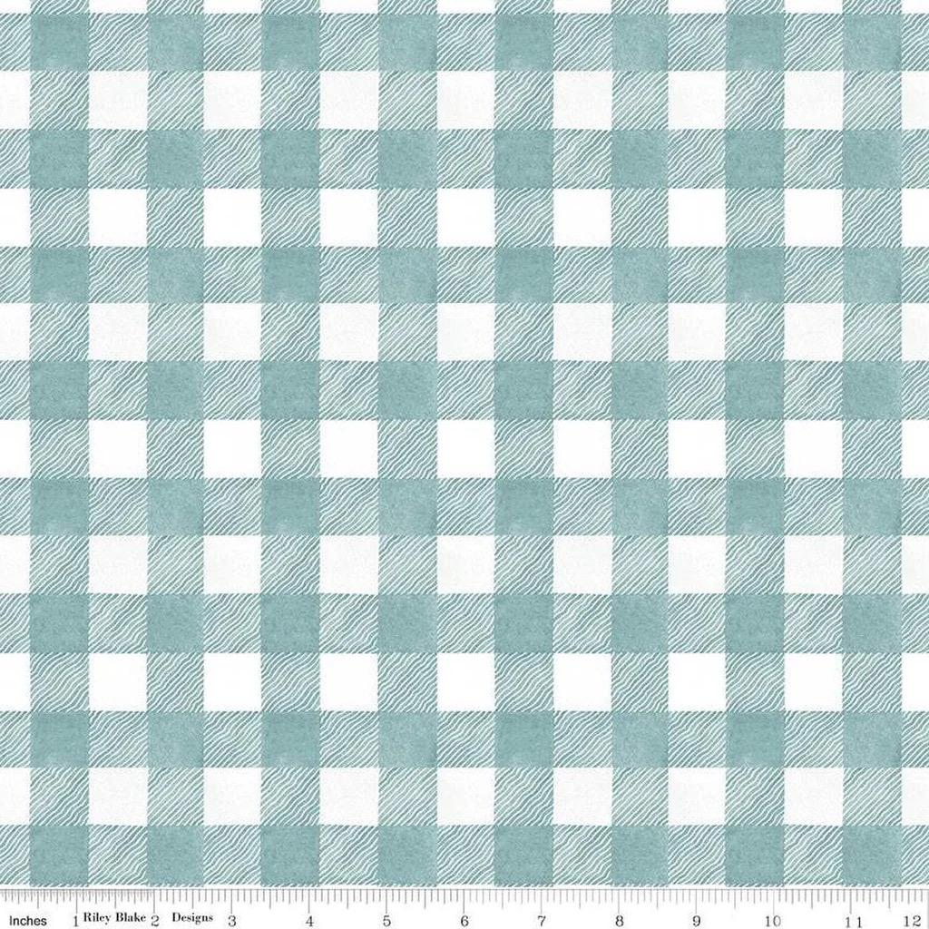 WIDEBACKS! Riley Blake White as Snow Fabric Collection Blue Buffalo Plaid Wideback ( 107"-108" Width) Premium 100% Cotton Fabrics