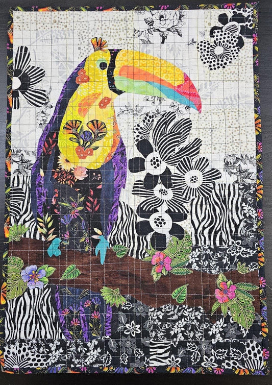 Laura Heine Tiki Collage Wall Quilt Pattern Finished Size: 18.5"x22.5"