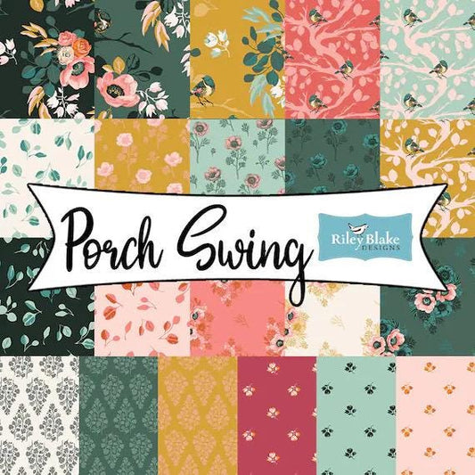 LAST BOLT!! Riley Blake Porch Swing Fabric Collection Stems on Mustard Premium 100% Cotton Quilt Shop Quality Fabrics