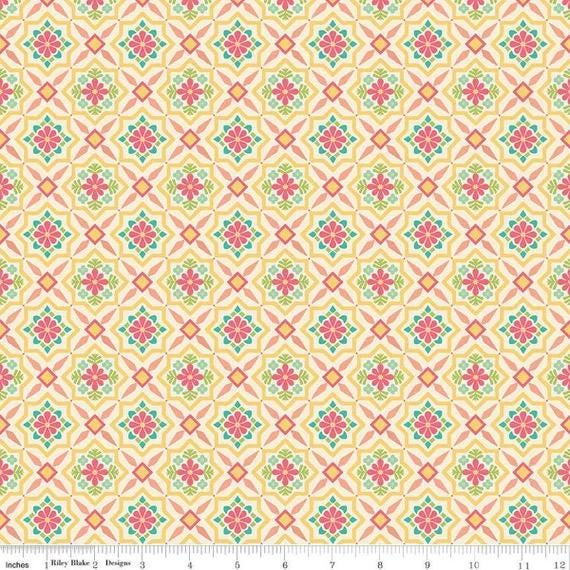 Riley Blake Heather Peterson Market Street Fabric Collection Tiles on Cream Premium 100% Quilt Shop Quality Cotton Fabrics