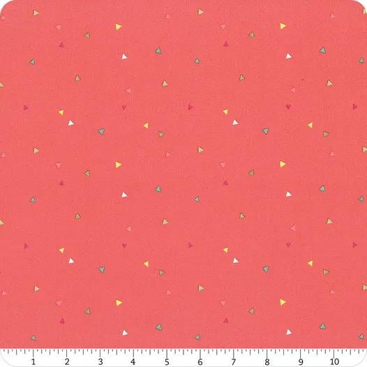 END OF BOLT 9" Riley Blake Heather Peterson Market Street Fabric Collection Triangles on Tea Rose