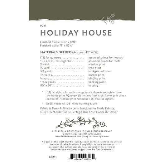 Lella Boutique Holiday House Quilt Pattern #241
