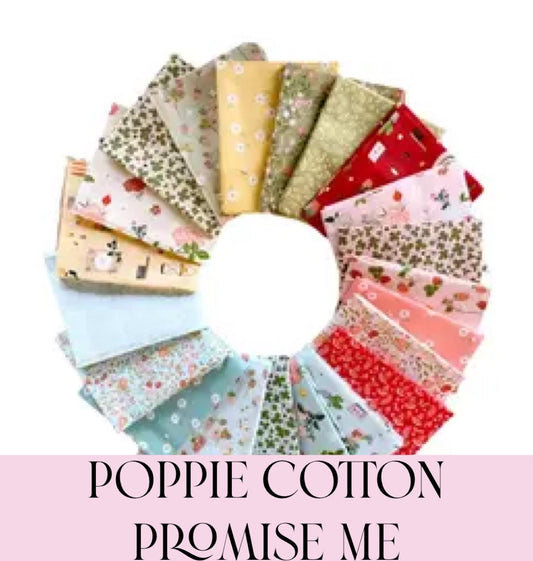 Poppie Cotton Promise Me Fabric Collection XOXO on Red Authentic Premium 100% Cotton Quilt Shop Quality Fabrics