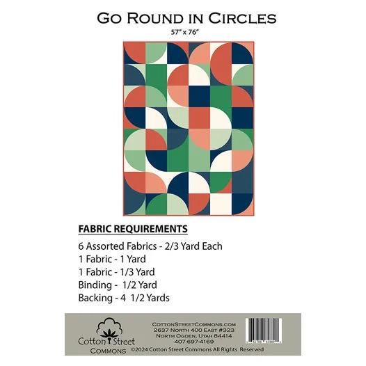 Cotton Street Commons Go Round In Circles Quilt Pattern Finished Size: 57"x76"