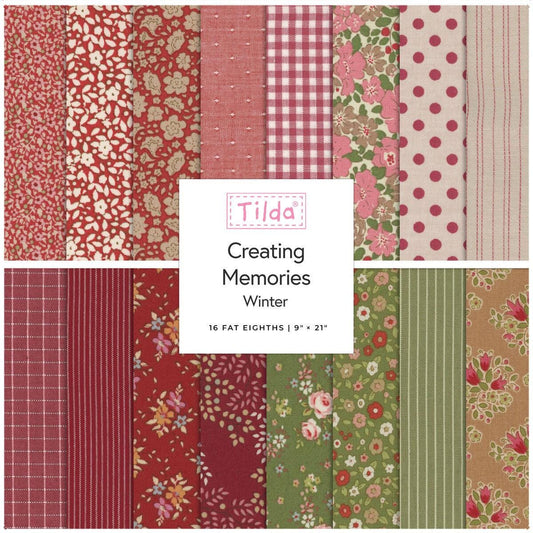Tilda Creating Memories Winter Reds & Greens Fabric Collection Plaid Burgundy Authentic Premium 100% Cotton Fabrics