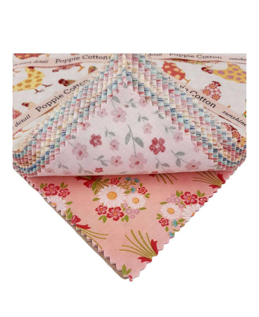 Poppie Cotton Prairie Sisters Homestead Fabric Collection 60pc 10" Stacker Authentic Premium 100% Cotton Quilt Shop Quality Fabrics