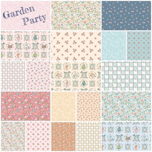 Poppie Cotton Garden Party Fabric Collection Sweet Wreaths on Yellow Authentic Premium 100% Cotton Quilt Shop Quality Fabrics