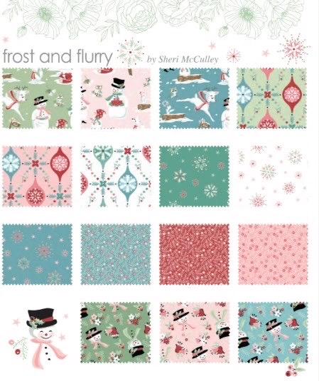 LAST BOLT! Poppie Cotton Frost & Flurry Fabric Collection Merry Berries on Mint Authentic Premium 100% Cotton Fabrics