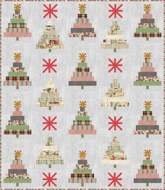 DIGITAL DOWNLOAD Cotton Street Commons Starlight Tree Farm Quilt Pattern Finished Size 70”x81”