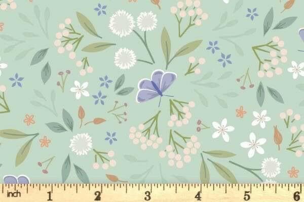 Lewis & Irene Sky Garden Fabric Collection Floral Odyssey on Misty Jade CC57.1 Authentic Premium 100% Cotton Quilt Shop Quality Fabrics