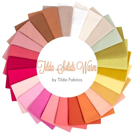 Tilda Solids Warm Colors Fabric Collection 25pc Fat Quarter Bundle