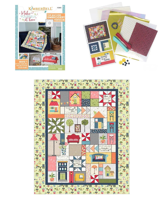 RETIRED!!! Kimberbell Make Yourself at Home Collection Bundle (CD, Fabric Kit, & Emellishment Kit) - Optional Thread Set Available