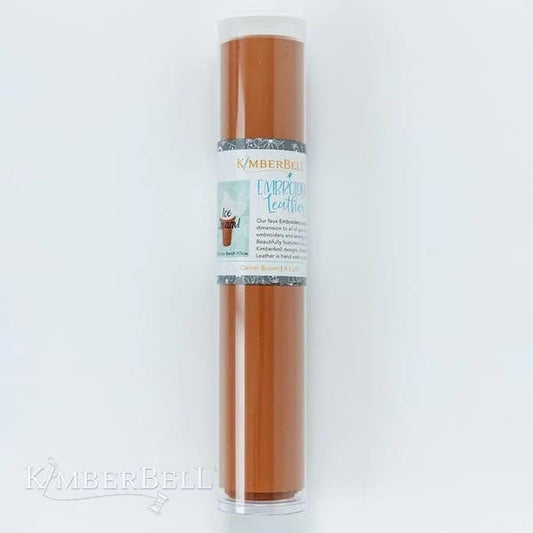RETIRED!! Kimberbell Kimberbellishments 8"x24" Faux Embroidery Leather Sheet - Camel Brown