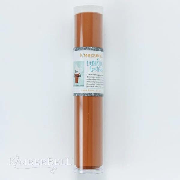 RETIRED!! Kimberbell Kimberbellishments 8"x24" Faux Embroidery Leather Sheet - Camel Brown