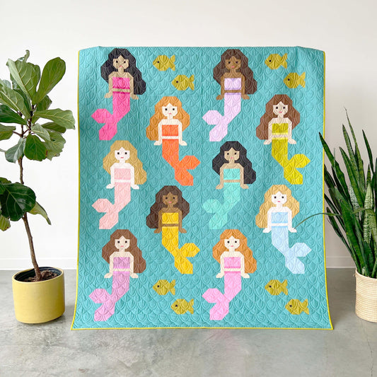 Elizabeth Hartman Mermaids Quilt Pattern EH-082 - 2 Size Variations Per Pattern