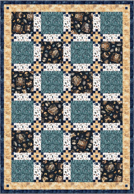 Fabric Cafe Harbor View Quilt Pattern - Uses Only 5 Yards of Fabric Finished Size: 53"x77"