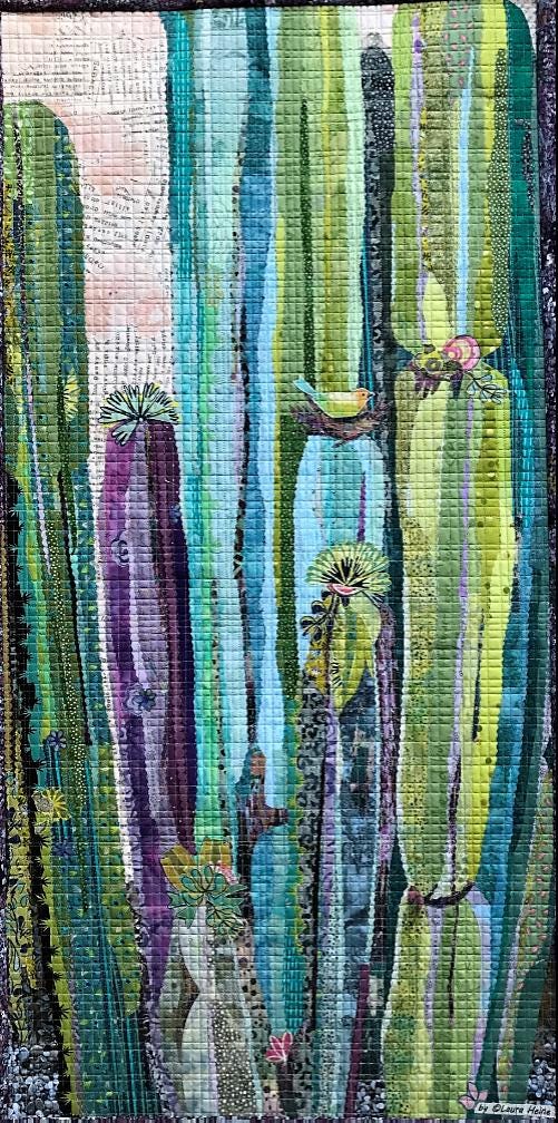 Fiberworks Laura Heine Painted Cactus Wall Quilt Pattern Finished Size: 20"x41"