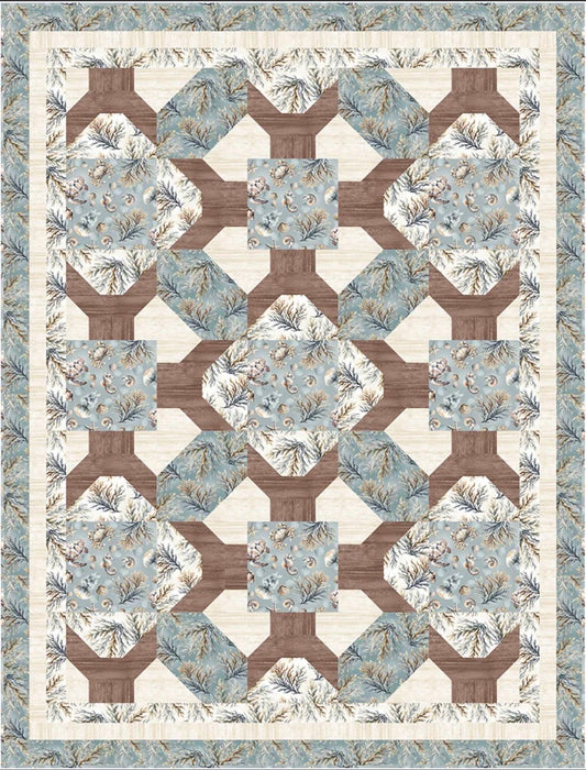 Fabric Cafe Boardwalk Quilt Pattern - Uses Only 5 Yards of Fabric Finished Size: 51"x67"