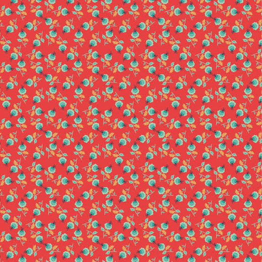Poppie Cotton Betsy's Sewing Kit Fabric Collection Darling Daisy on Red Authentic Premium 100% Cotton Quilt Shop Quality Fabrics