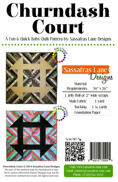 Sassafras Lane Designs Churndash Court Quilt Pattern SASSLN0013
