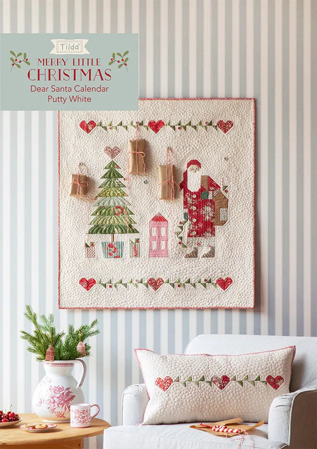 Tilda Merry Little Christmas Dear Santa Calendar Pattern - Putty White Free Digital PDF Download)