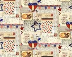 Springs Creative Patriotic Thoughts Fabric Collection Patriotic Thoughts on Cream Authentic Premium 100% Cotton Quilt Shop Quality Fabrics